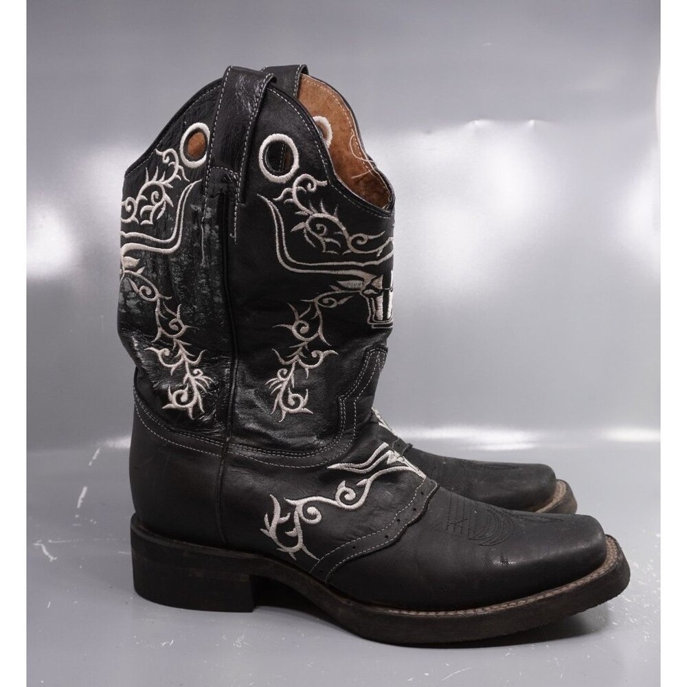 Vintage El General 1901 Western Boots Cowboy Rodeo Boots Bull Mens US Size 8